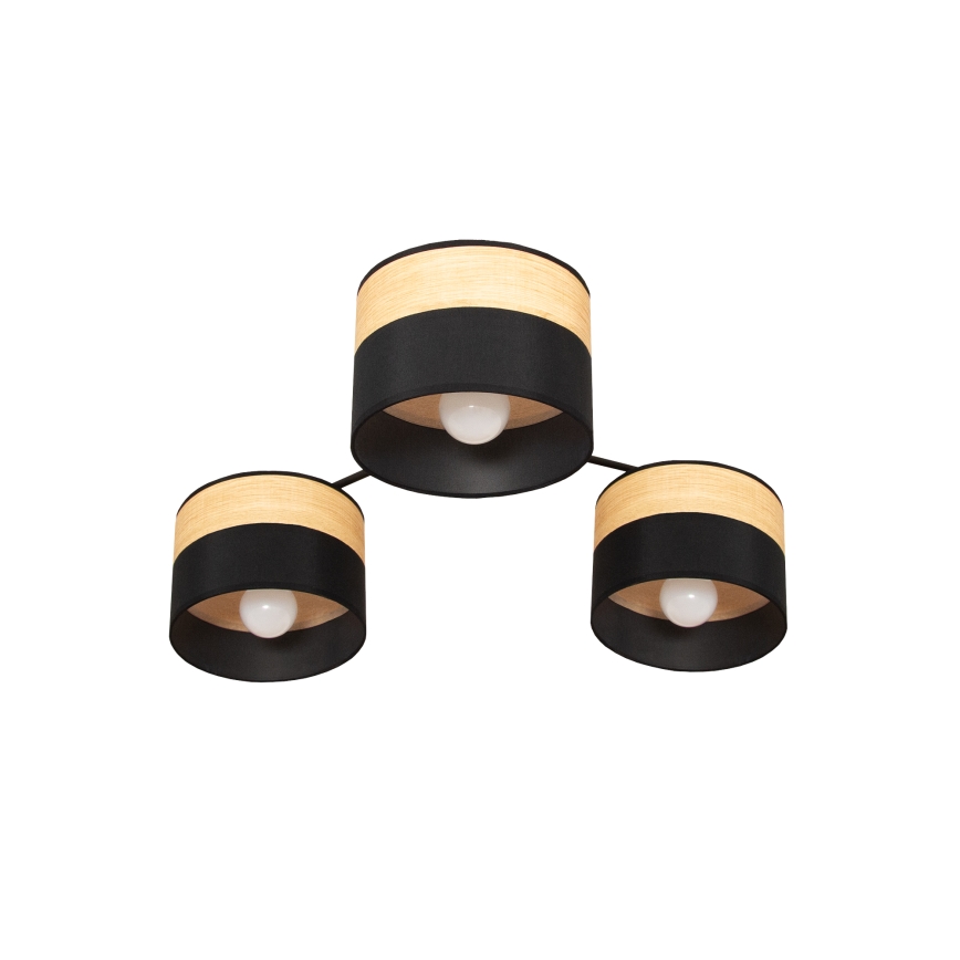 Pinnapealne lühter ALBA 3xE27/15W/230V Ø 66 cm must/pruun