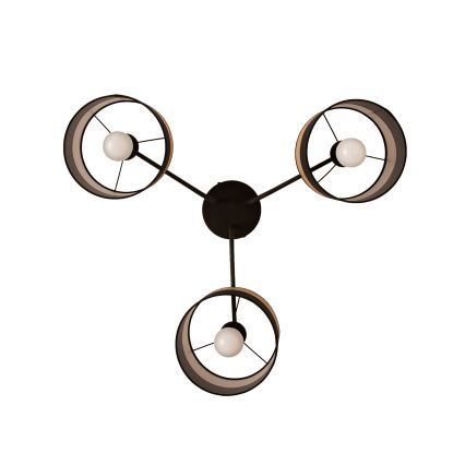 Pinnapealne lühter ALBA 3xE27/15W/230V Ø 66 cm must/pruun