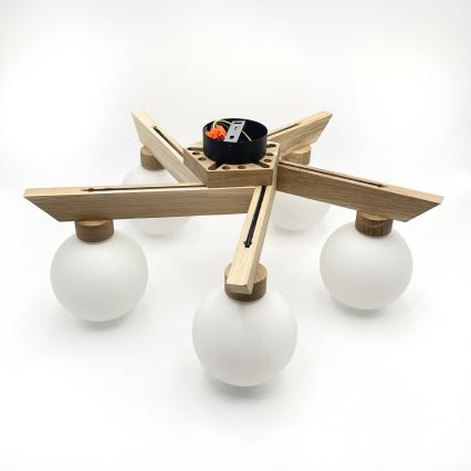 Pinnapealne lühter ANTONIO 5xG9/5W/230V tamm/valge