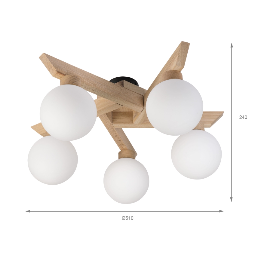 Pinnapealne lühter ANTONIO 5xG9/5W/230V tamm/valge