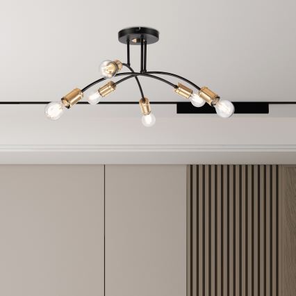 Pinnapealne lühter ANYA 6xE27/15W/230V must/kuldne