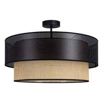 Pinnapealne lühter BORHO 1xE27/60W/230V, läbimõõt 40 cm, must/juut