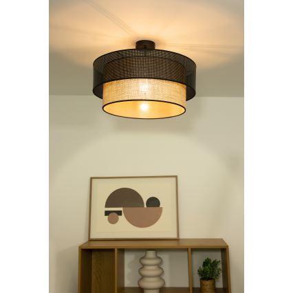 Pinnapealne lühter BORHO 1xE27/60W/230V, läbimõõt 40 cm, must/juut