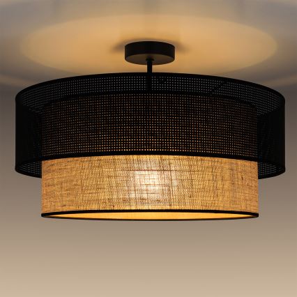 Pinnapealne lühter BORHO 1xE27/60W/230V, läbimõõt 40 cm, must/juut