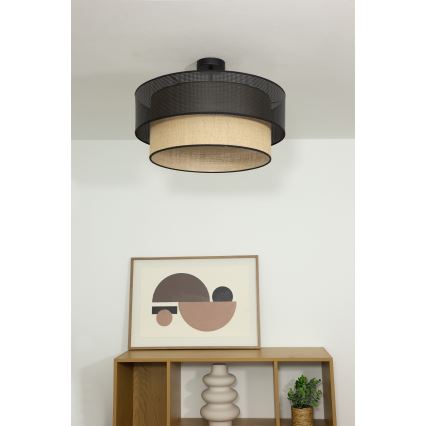 Pinnapealne lühter BORHO 1xE27/60W/230V, läbimõõt 40 cm, must/juut