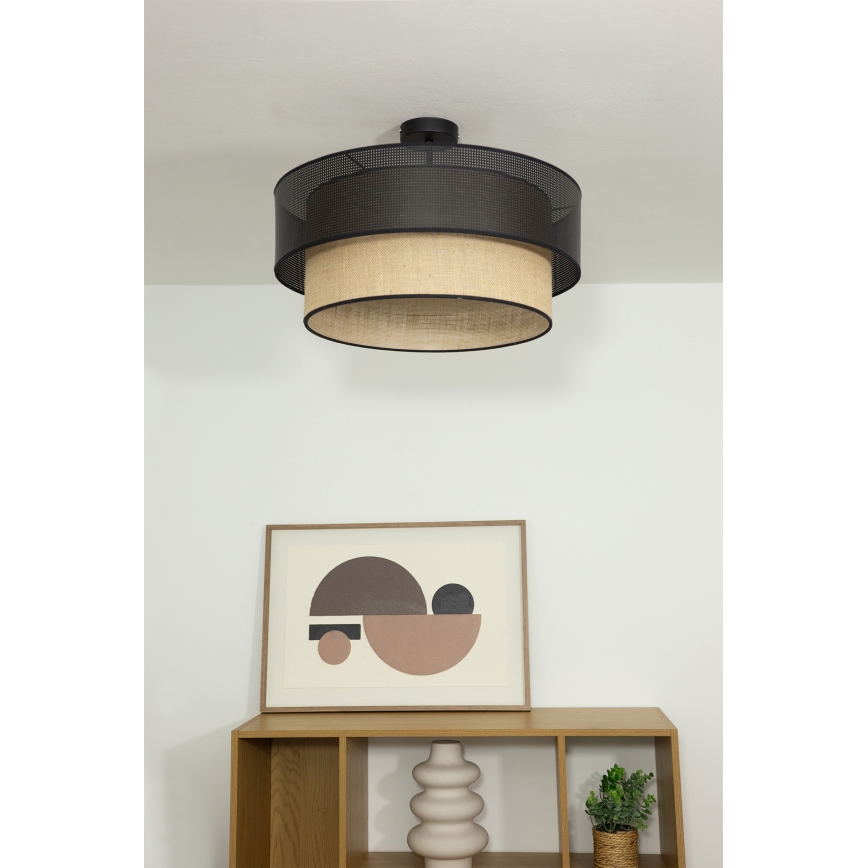 Pinnapealne lühter BORHO 1xE27/60W/230V, läbimõõt 40 cm, must/juut
