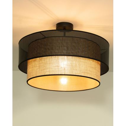 Pinnapealne lühter BORHO 1xE27/60W/230V, läbimõõt 40 cm, must/juut