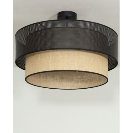 Pinnapealne lühter BORHO 1xE27/60W/230V, läbimõõt 40 cm, must/juut