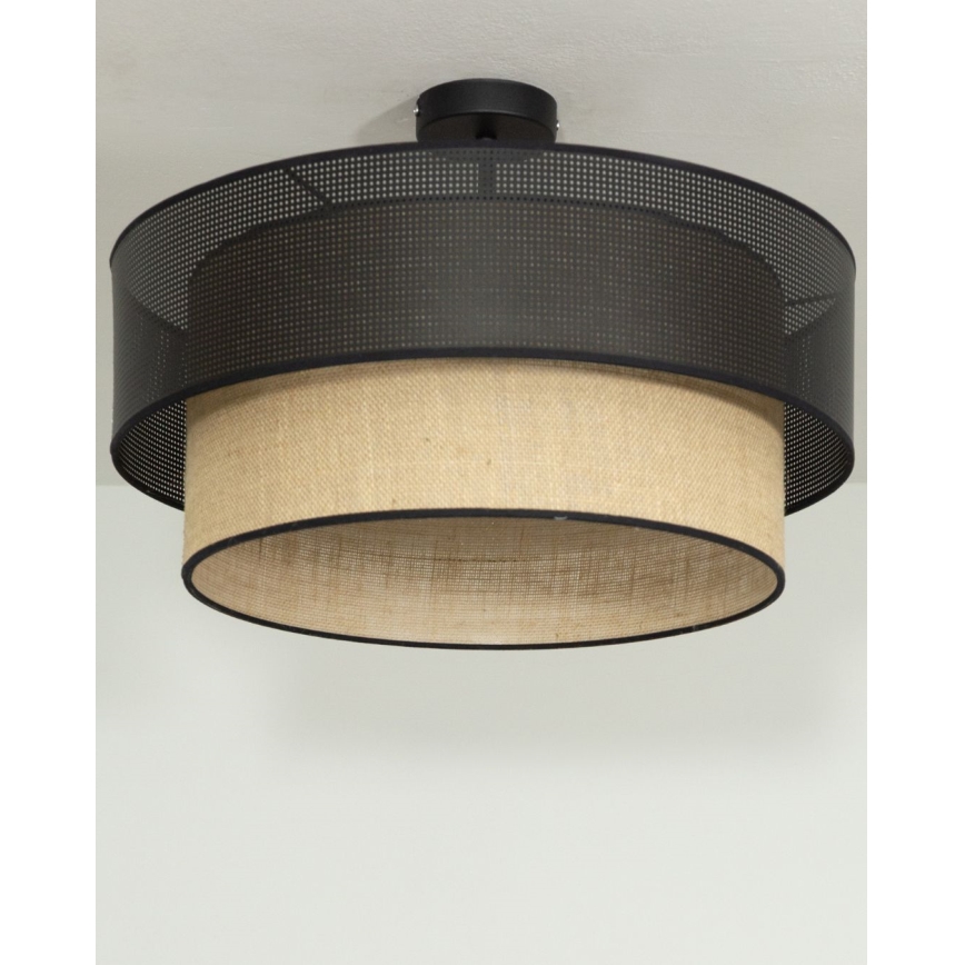 Pinnapealne lühter BORHO 1xE27/60W/230V, läbimõõt 40 cm, must/juut