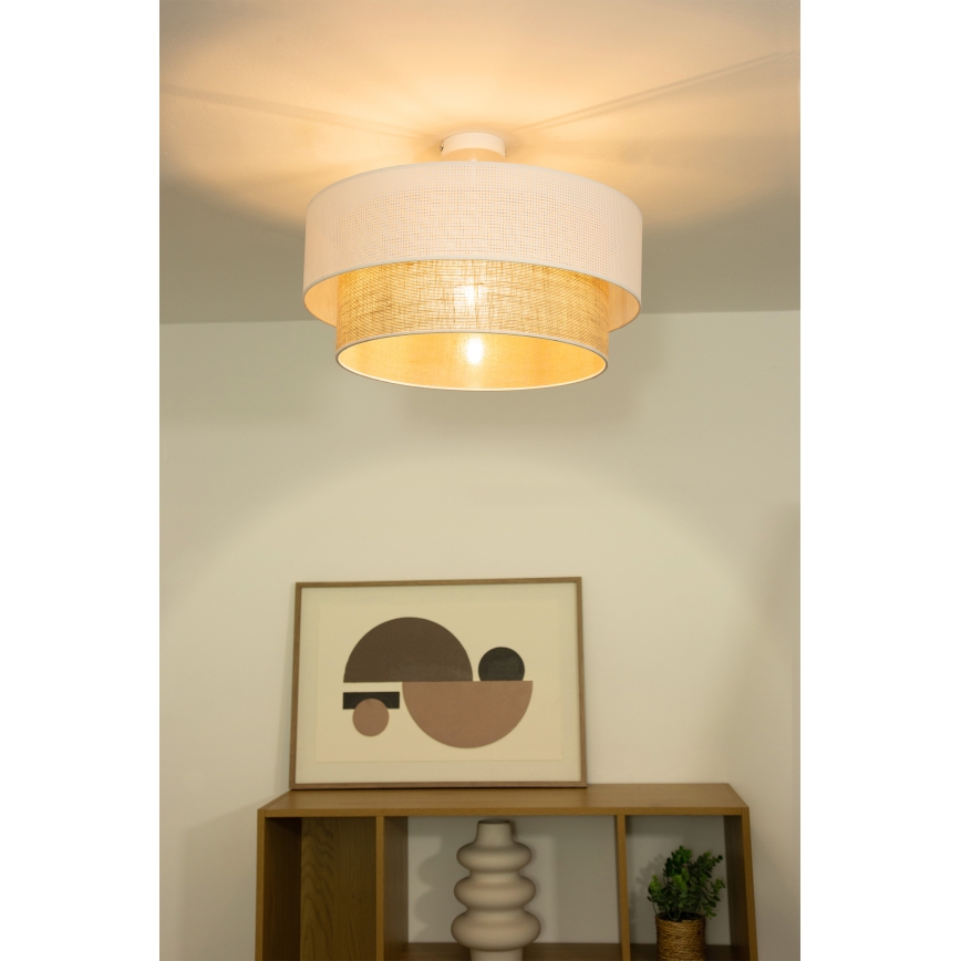 Pinnapealne lühter BORHO 1xE27/60W/230V läbimõõt 40 cm valge/juut