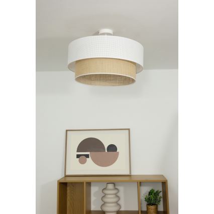 Pinnapealne lühter BORHO 1xE27/60W/230V läbimõõt 40 cm valge/juut