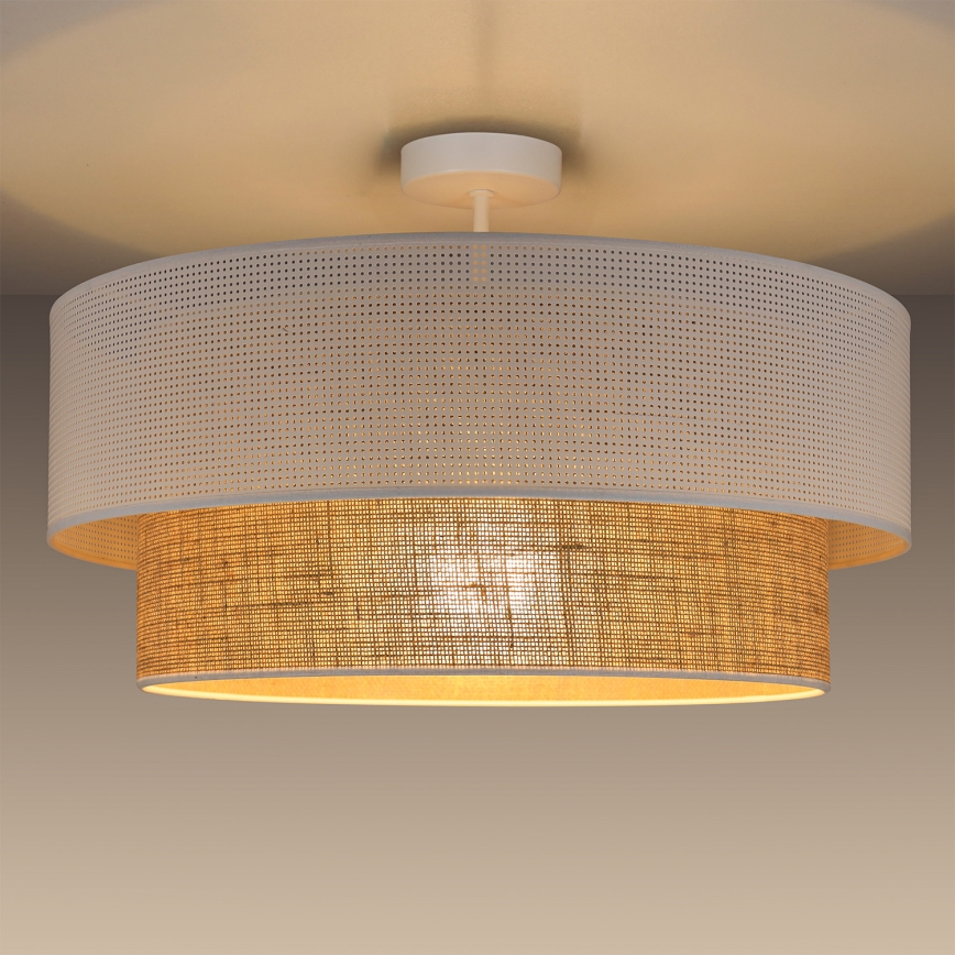 Pinnapealne lühter BORHO 1xE27/60W/230V läbimõõt 40 cm valge/juut