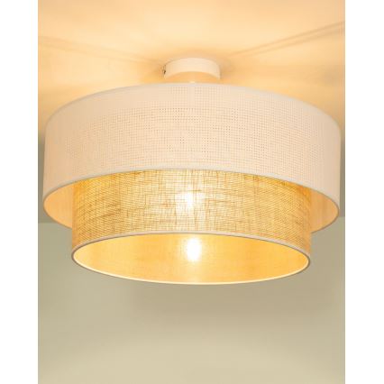 Pinnapealne lühter BORHO 1xE27/60W/230V läbimõõt 40 cm valge/juut