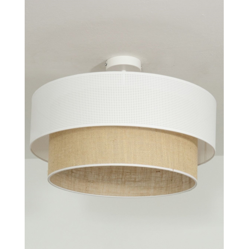 Pinnapealne lühter BORHO 1xE27/60W/230V läbimõõt 40 cm valge/juut