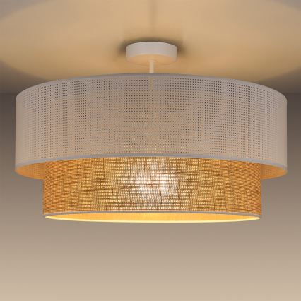 Pinnapealne lühter BORHO 1xE27/60W/230V valge/džuut