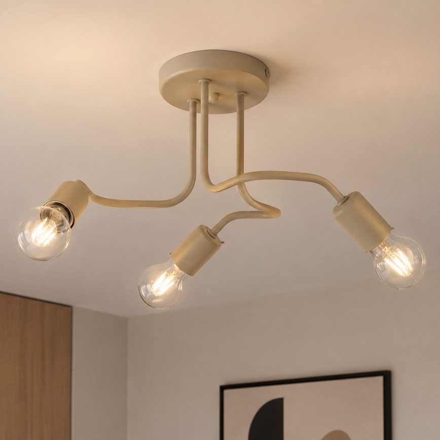 Pinnapealne lühter CHARLIE 3xE27/15W/230V beež