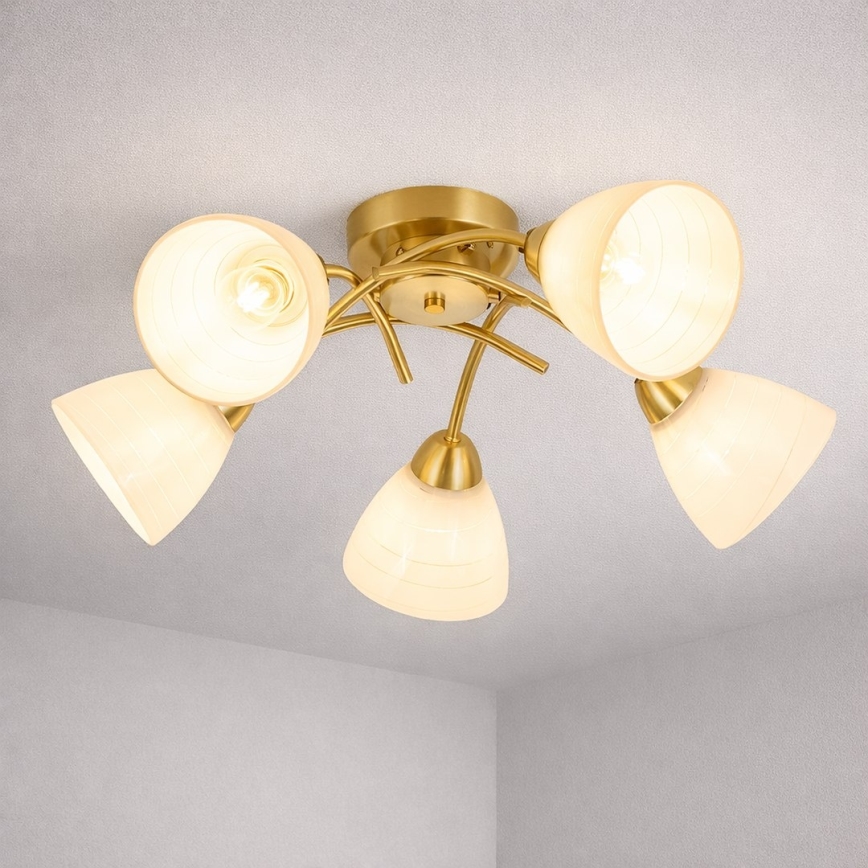Pinnapealne lühter CLARA 5xE27/15W/230V kuldne