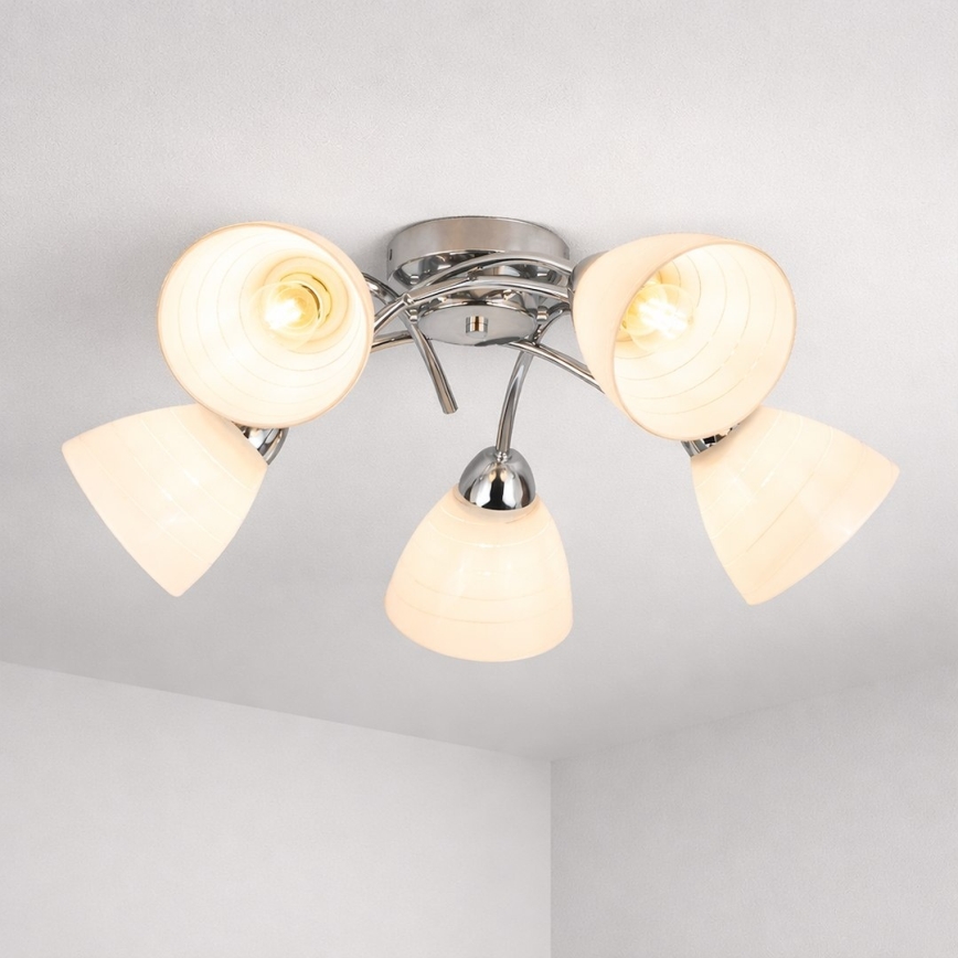 Pinnapealne lühter CLARA 5xE27/15W/230V läikiv kroom