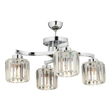 Pinnapealne lühter CRYSTALLINE 4xE27/40W/230V läikiv kroom