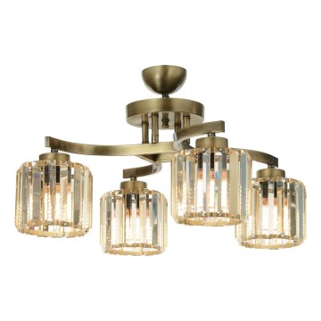 Pinnapealne lühter CRYSTALLINE 4xE27/40W/230V pronksvärvi