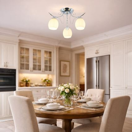 Pinnapealne lühter ELLA 3xE27/15W/230V läikiv kroom