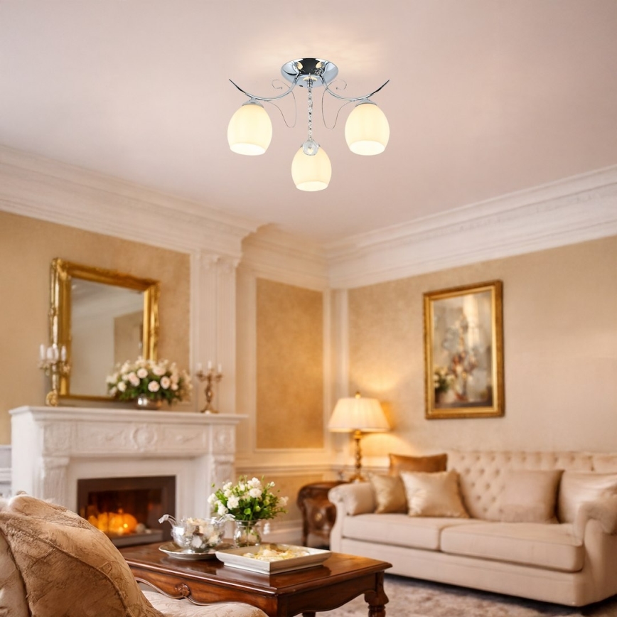 Pinnapealne lühter ELLA 3xE27/15W/230V läikiv kroom