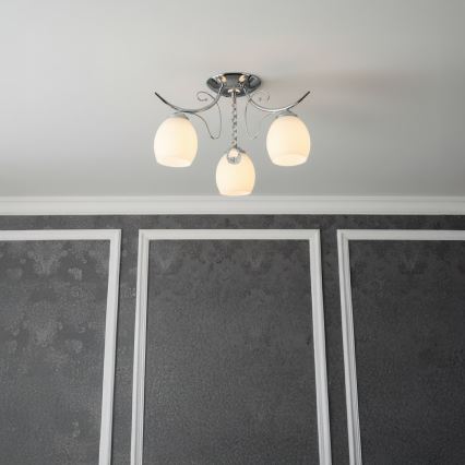 Pinnapealne lühter ELLA 3xE27/15W/230V läikiv kroom
