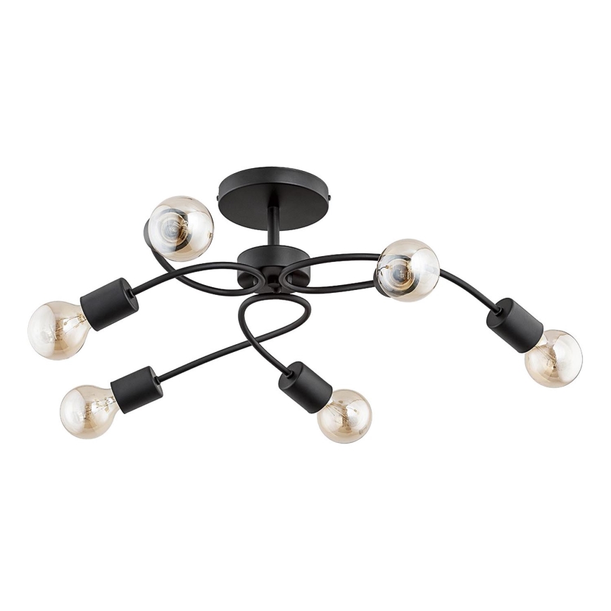 Pinnapealne lühter HELIX 6xE27/15W/230V must