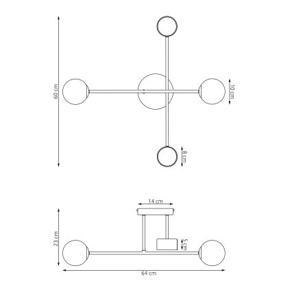 Pinnapealne lühter HOLON 2xG9/8W/230V + 2xGX53/12W valge