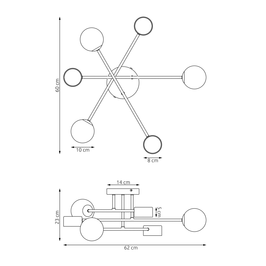 Pinnapealne lühter HOLON 3xG9/8W/230V + 3xGX53/12W valge