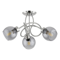 Pinnapealne lühter HOSSA 3xE27/15W/230V läikiv kroom/must/suitsune