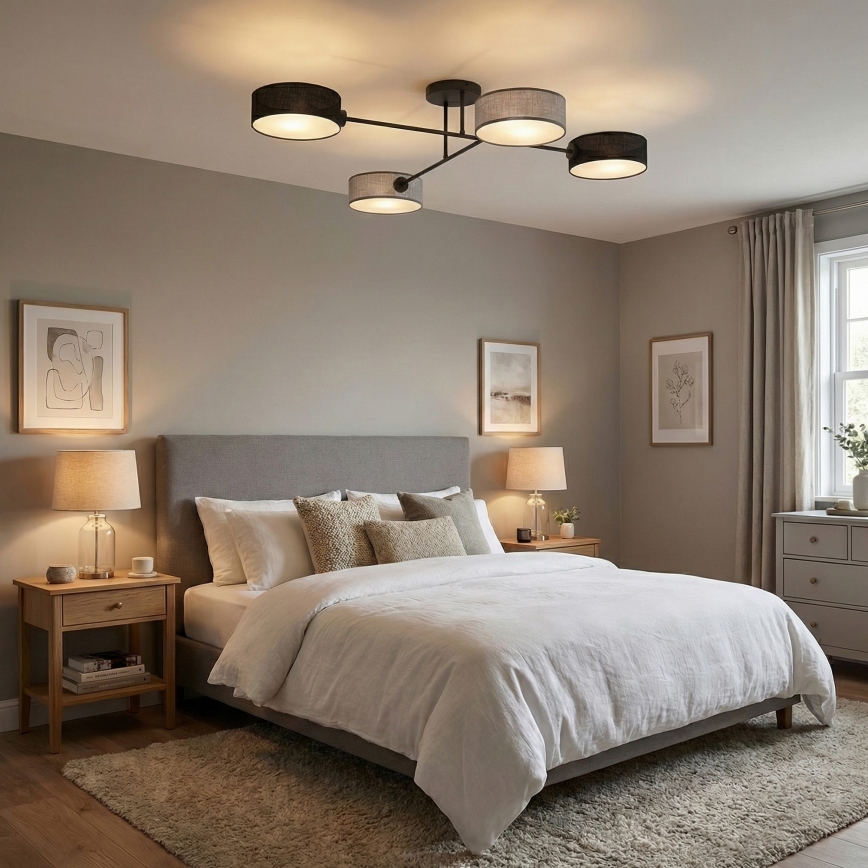 Pinnapealne lühter MAGA 4xE14/10W/230V must/hall