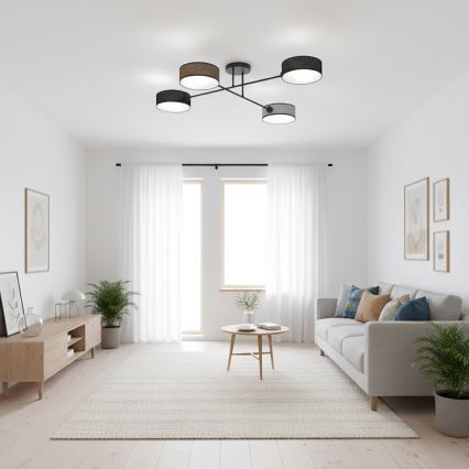 Pinnapealne lühter MAGA 4xE14/10W/230V must/pruun/hall