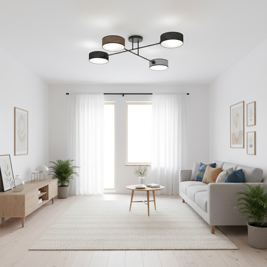 Pinnapealne lühter MAGA 4xE14/10W/230V must/pruun/hall