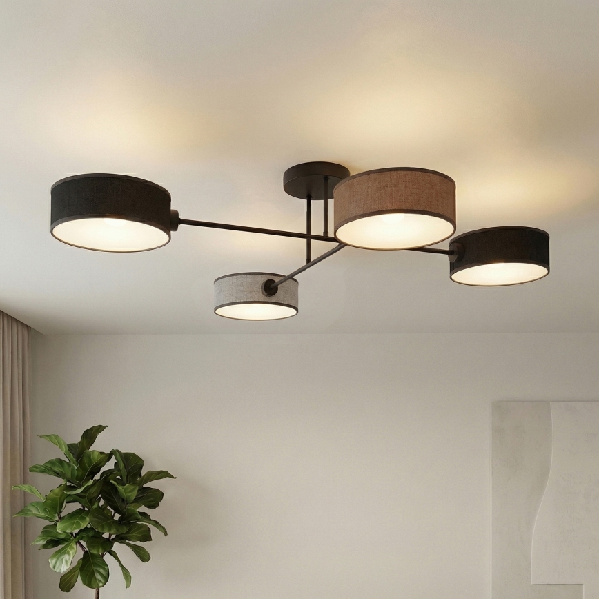 Pinnapealne lühter MAGA 4xE14/10W/230V must/pruun/hall