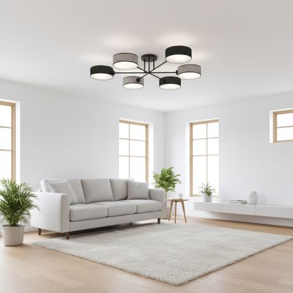 Pinnapealne lühter MAGA 6xE14/10W/230V must/hall