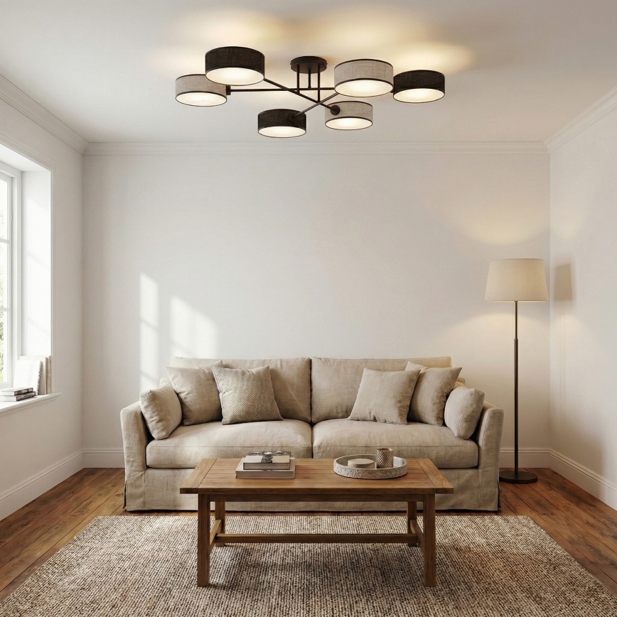 Pinnapealne lühter MAGA 6xE14/10W/230V must/hall