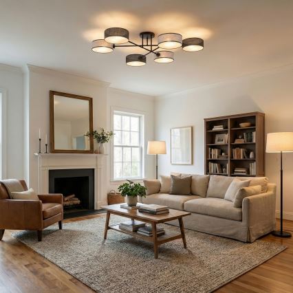 Pinnapealne lühter MAGA 6xE14/10W/230V must/hall