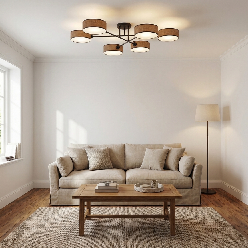 Pinnapealne lühter MAGA 6xE14/10W/230V pruun