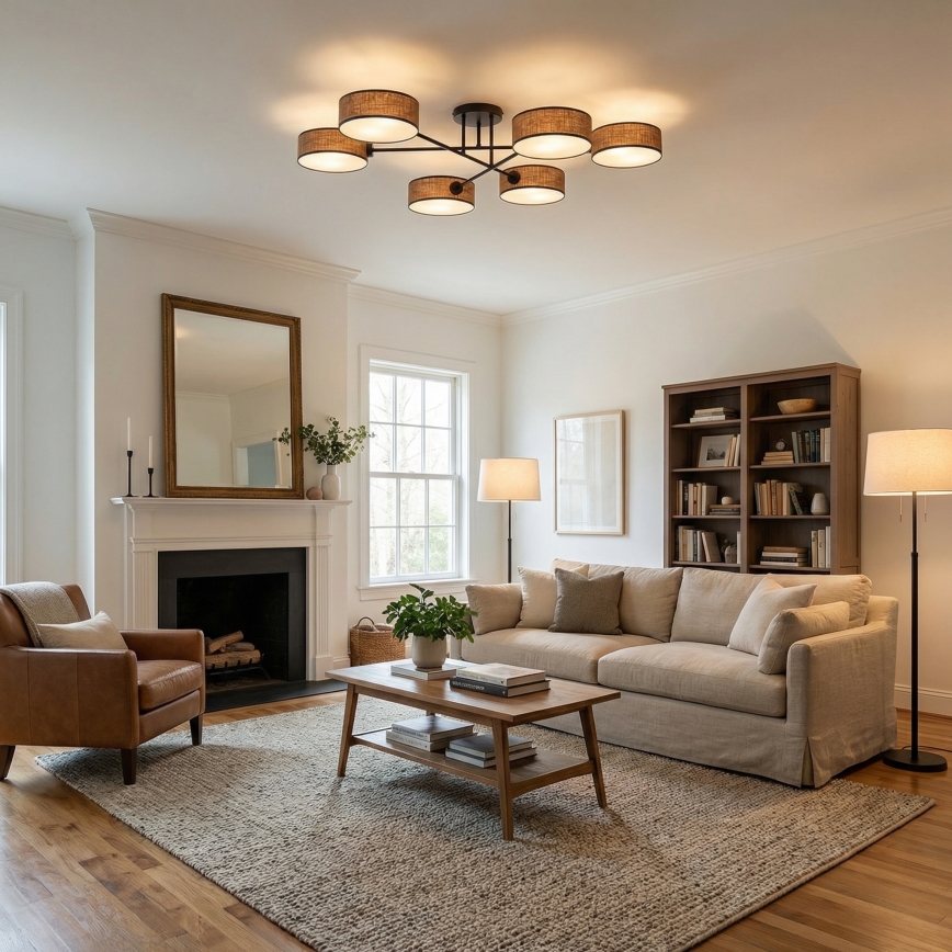 Pinnapealne lühter MAGA 6xE14/10W/230V pruun