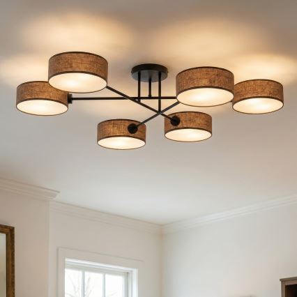 Pinnapealne lühter MAGA 6xE14/10W/230V pruun