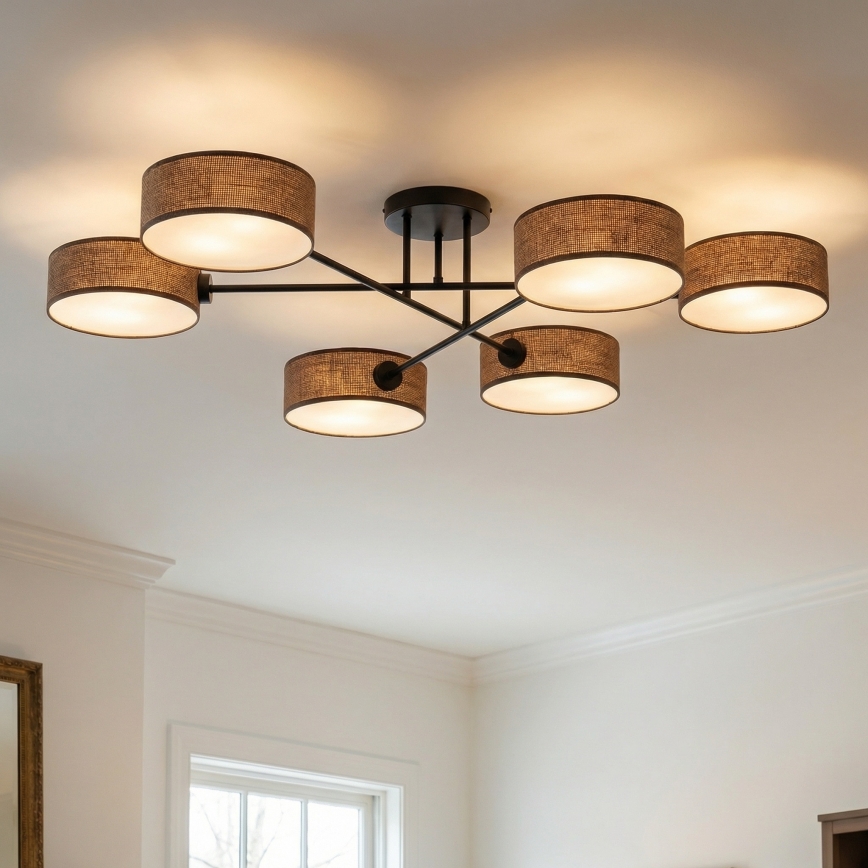 Pinnapealne lühter MAGA 6xE14/10W/230V pruun