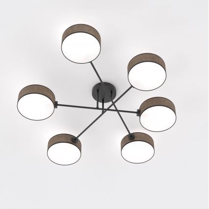 Pinnapealne lühter MAGA 6xE14/10W/230V pruun