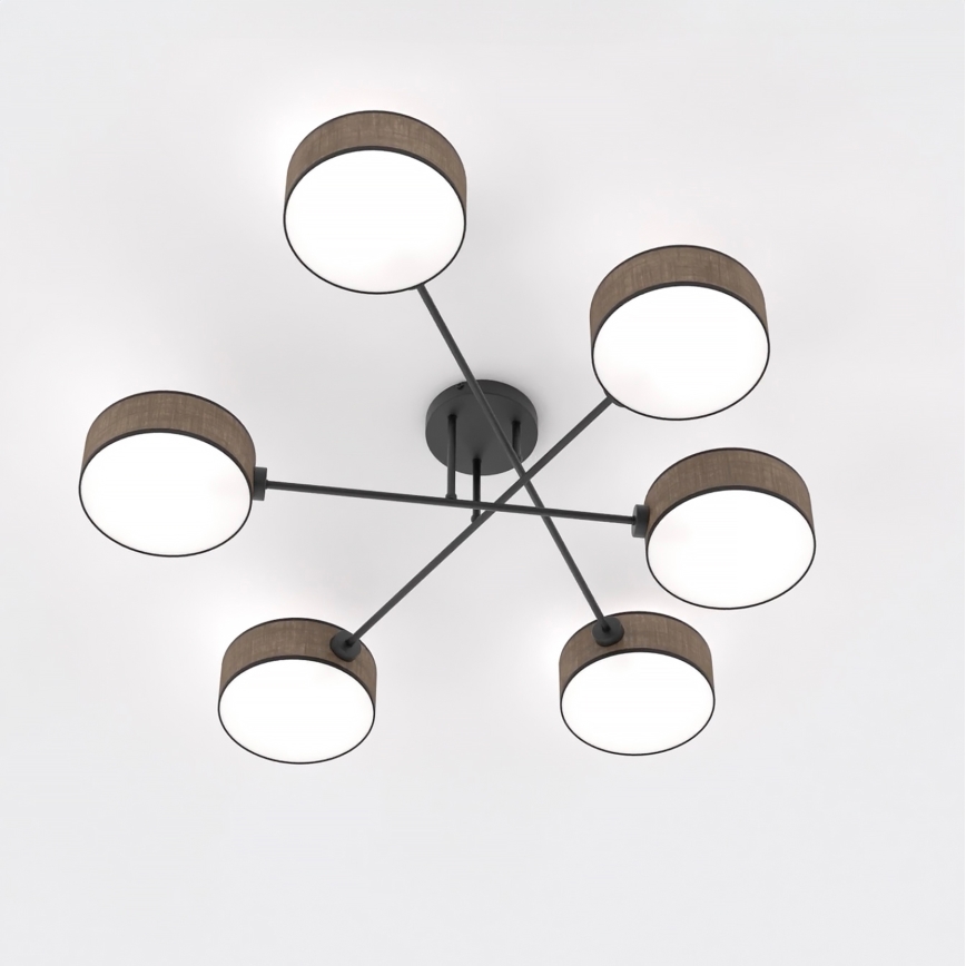 Pinnapealne lühter MAGA 6xE14/10W/230V pruun