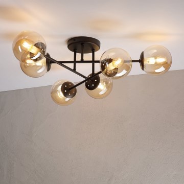 Pinnapealne lühter MALENA 6xE14/5W/230V pruun/suitsune beež