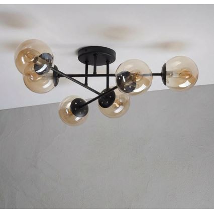 Pinnapealne lühter MALENA 6xE14/5W/230V pruun/suitsune beež