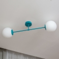 Pinnapealne lühter MOON 2xE27/15W/230V türkiissinine