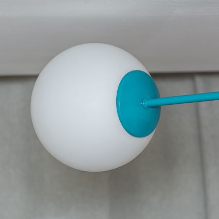 Pinnapealne lühter MOON 2xE27/15W/230V türkiissinine