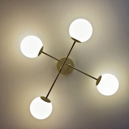 Pinnapealne lühter MOON 4xE27/15W/230V kreemjas