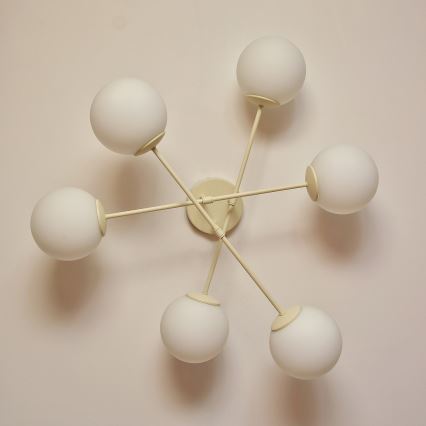 Pinnapealne lühter MOON 6xE27/15W/230V kreemjas